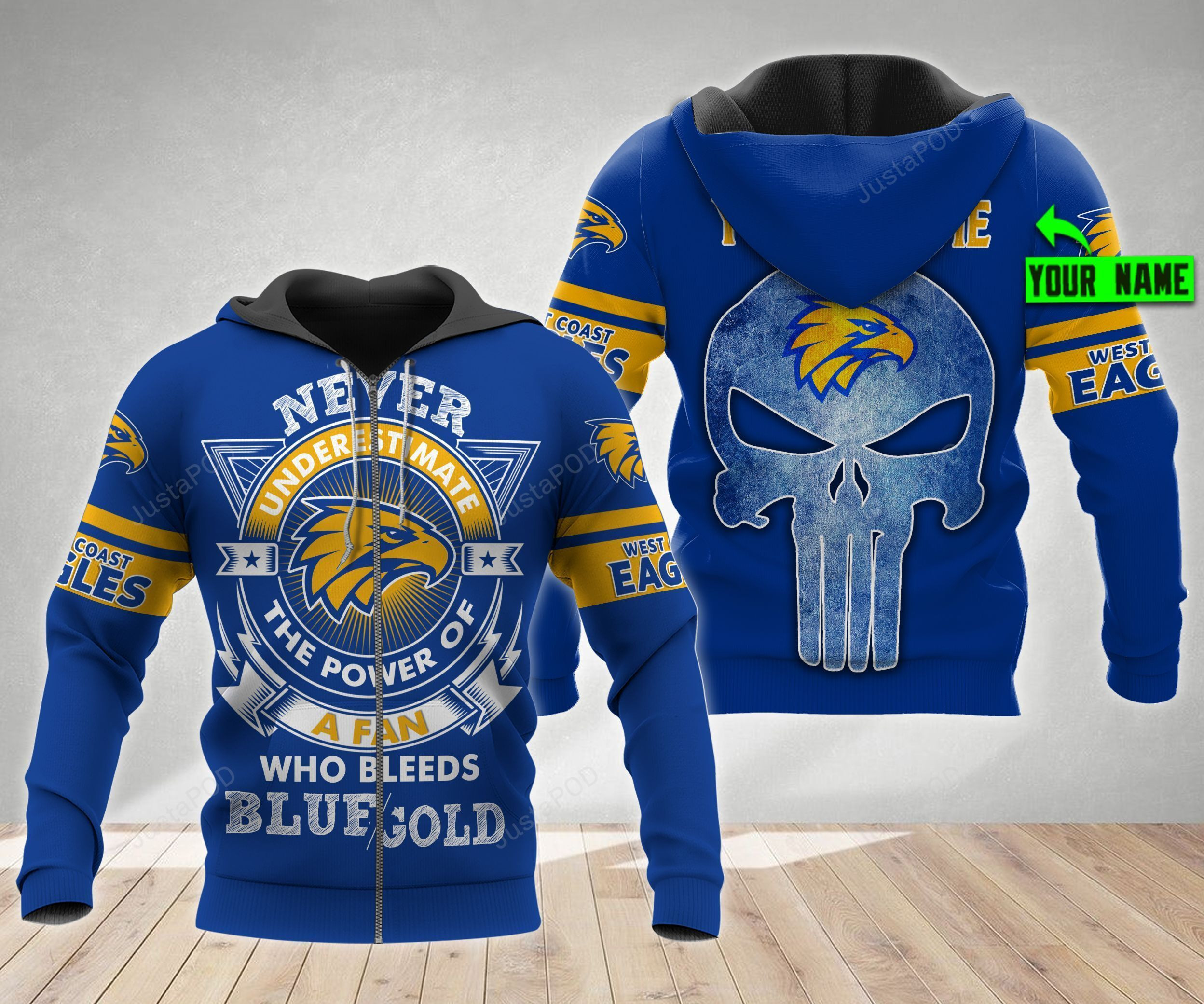 Personalized West Coast Eagles 3D All Over Print Hoodie, Zip Hoodie