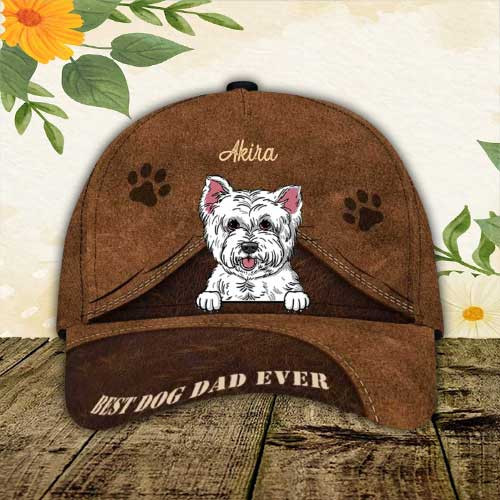 Personalized West Highland White Terrier Hat, Custom Photo West Highland White Terrier 3D Cap for Mom Trucker Hats Custom Hats Gifts For Men & Women