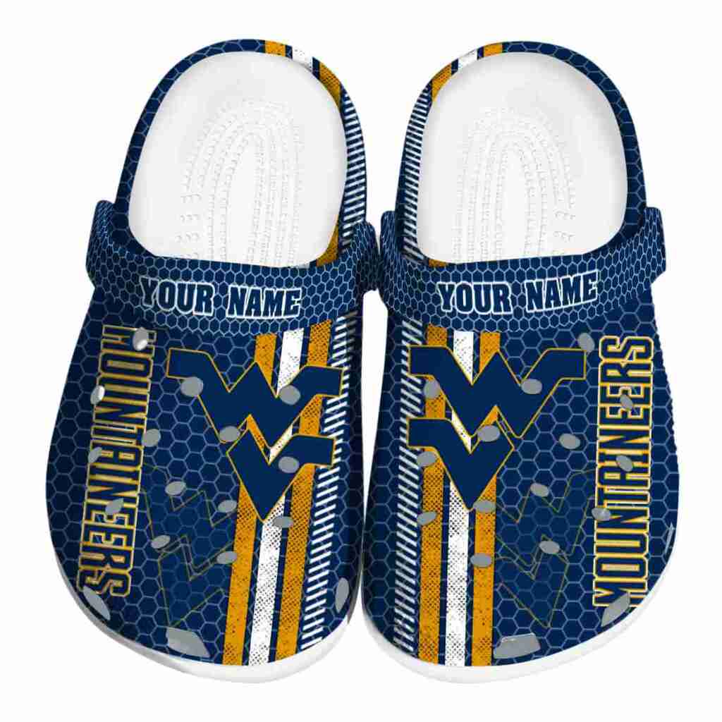 Personalized West Virginia Mountaineers Contrasting Stripes ClogTVC180180