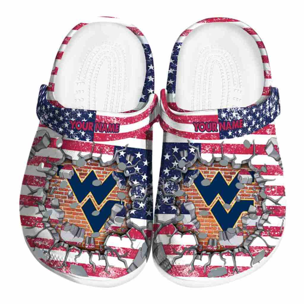 Personalized West Virginia Mountaineers Freedom Splinter ClogTVC180180