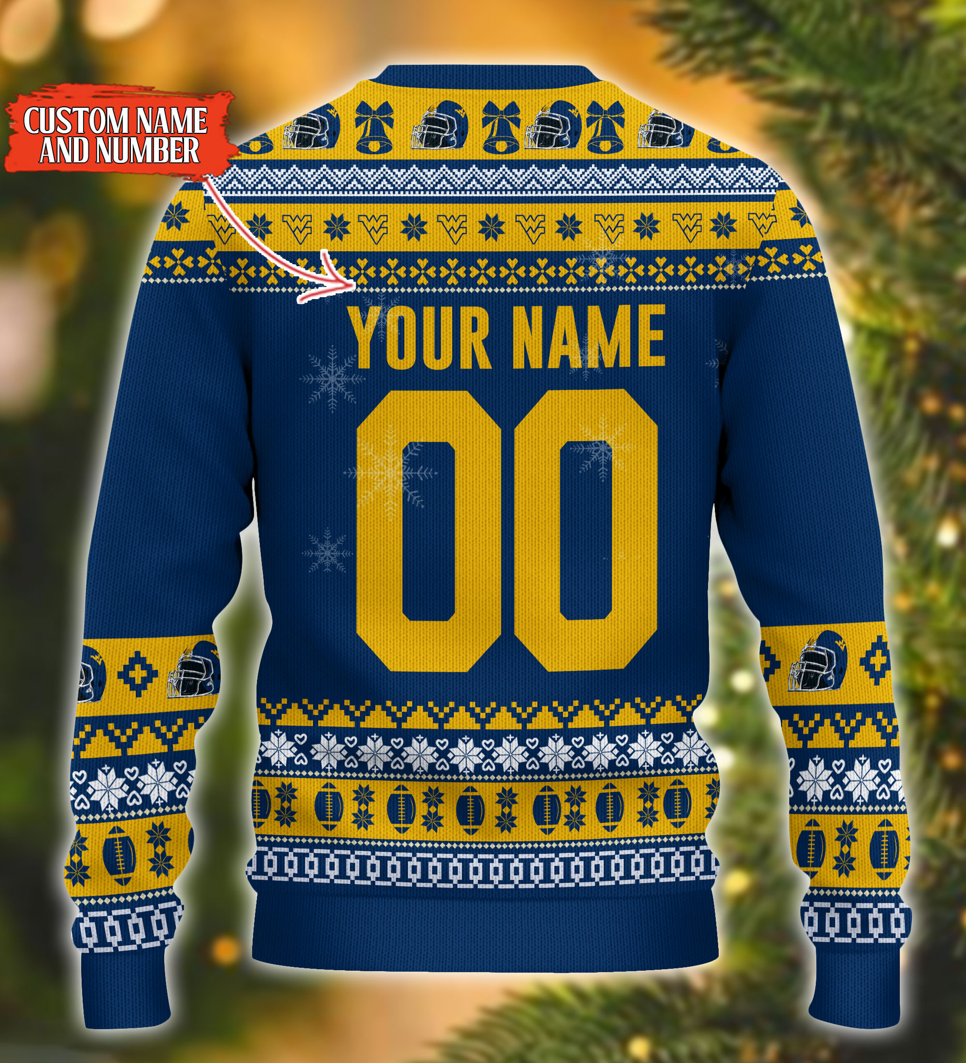 Personalized West Virginia Mountaineers Mickey Ugly Christmas Sweater Adult 3D Funny Matching for family - Image 3