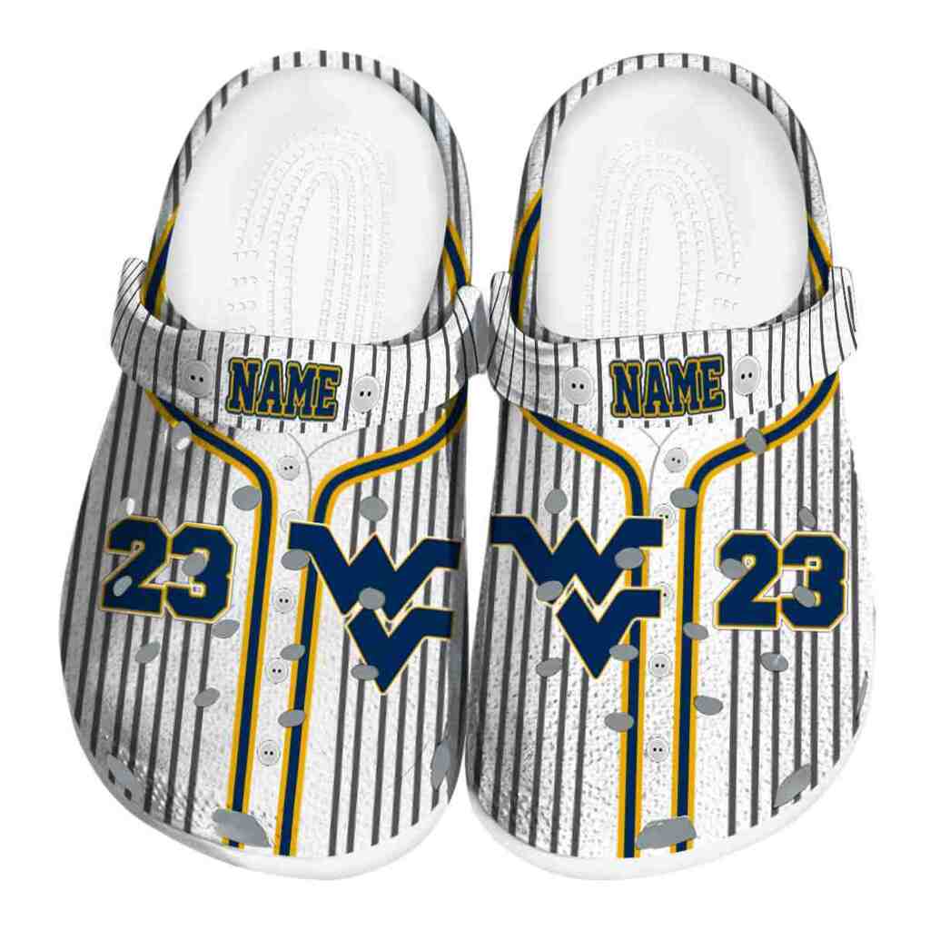Personalized West Virginia Mountaineers Pinstripe Pattern ClogTVC180175