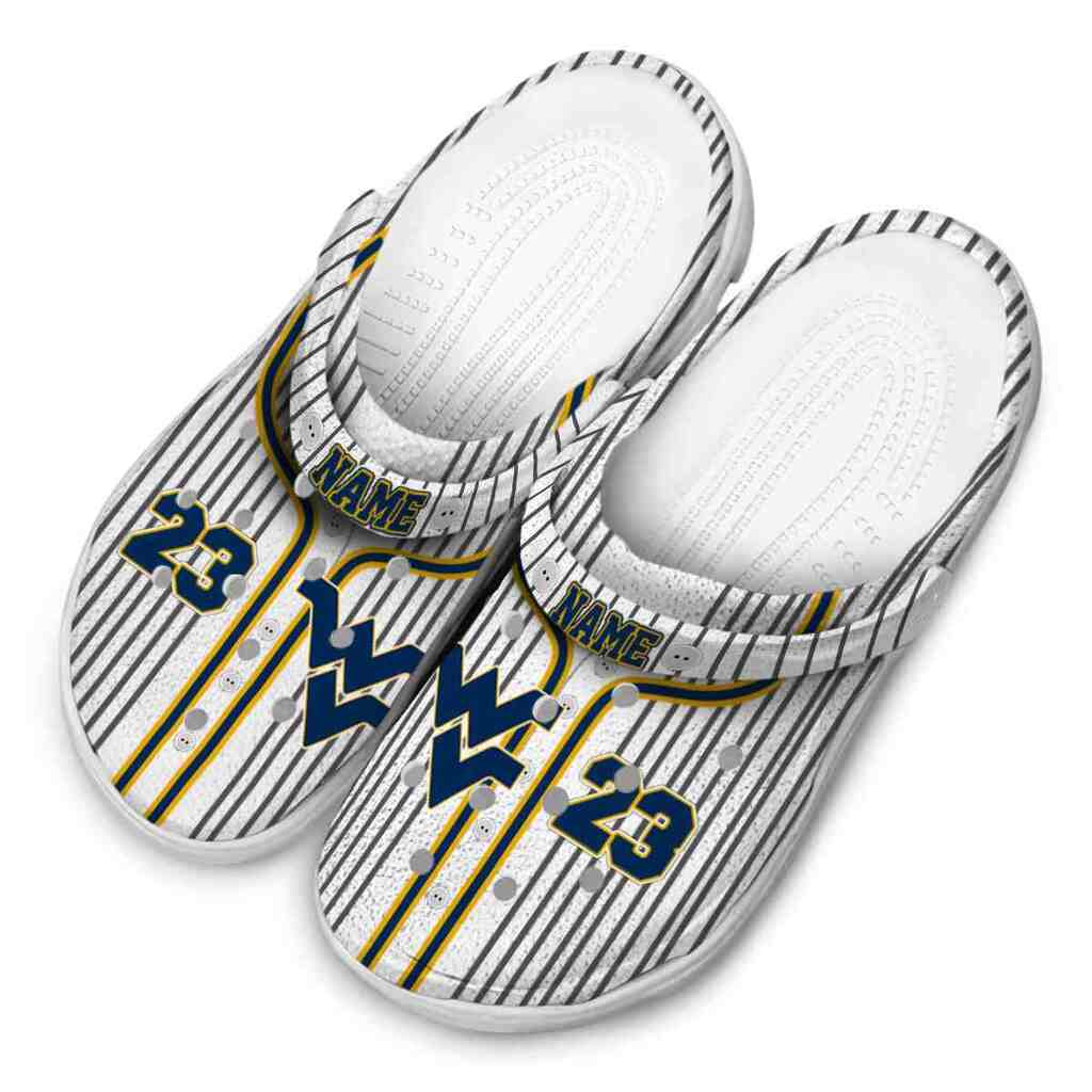 Personalized West Virginia Mountaineers Pinstripe Pattern ClogTVC180175 - Image 4