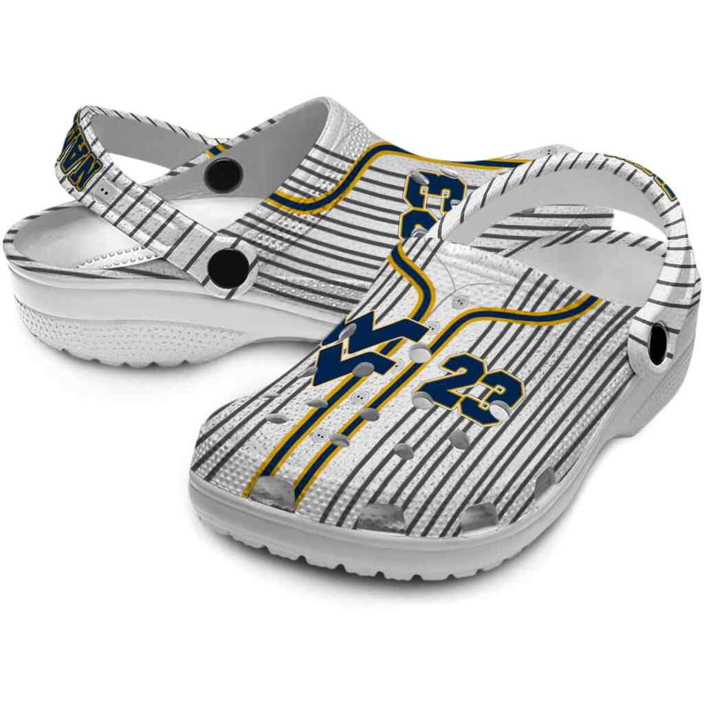 Personalized West Virginia Mountaineers Pinstripe Pattern ClogTVC180175 - Image 3