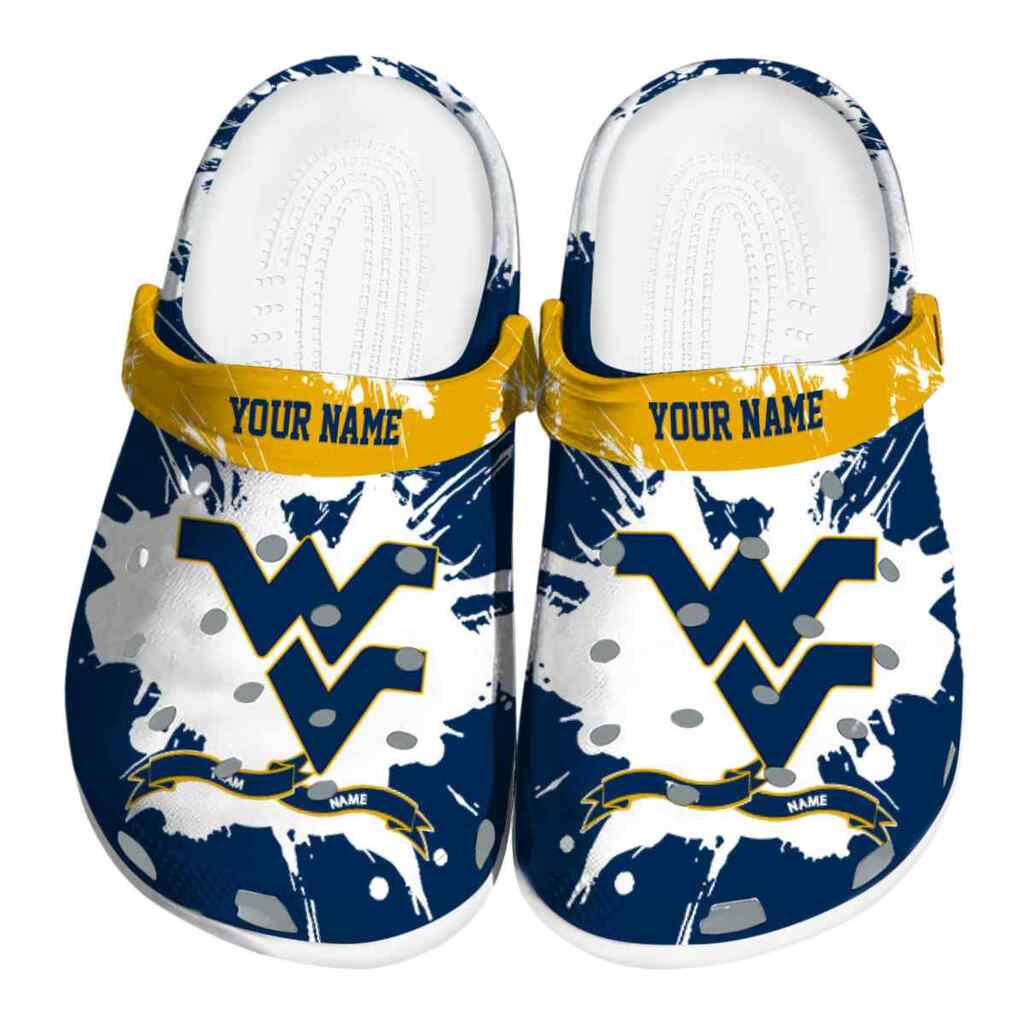 Personalized West Virginia Mountaineers Splatter Pattern ClogTVC180175