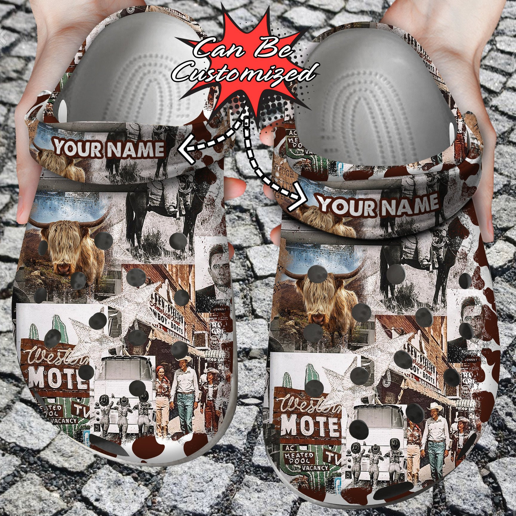 Personalized Western Cowboy clog Shoes Custom
