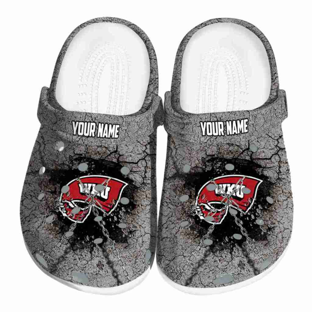 Personalized Western Kentucky Hilltoppers Cracked Ground Texture ClogTVC1801719