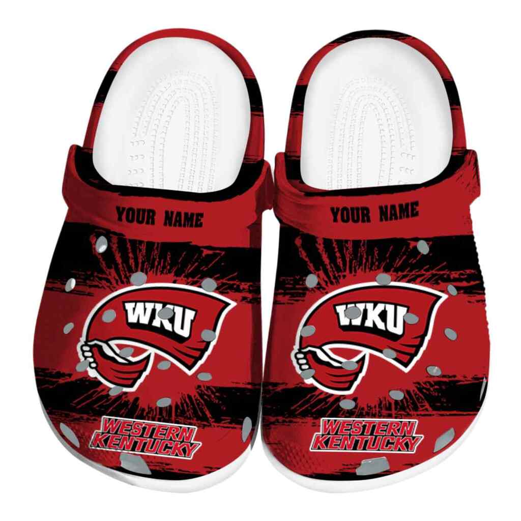 Personalized Western Kentucky Hilltoppers Paint Splatter Graphics ClogTVC1801746