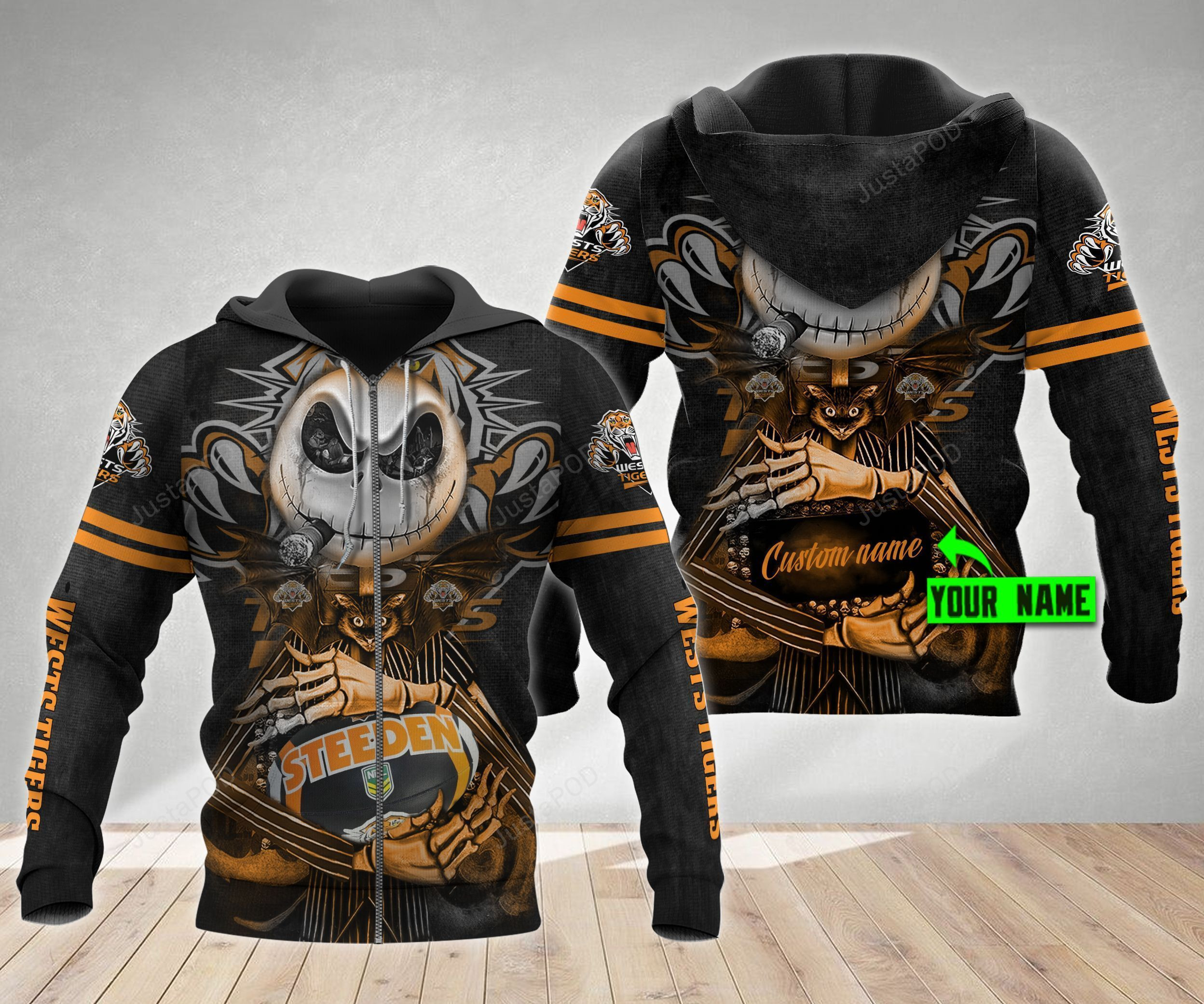 Personalized Wests Tigers 3D All Over Print Hoodie, Zip Hoodie