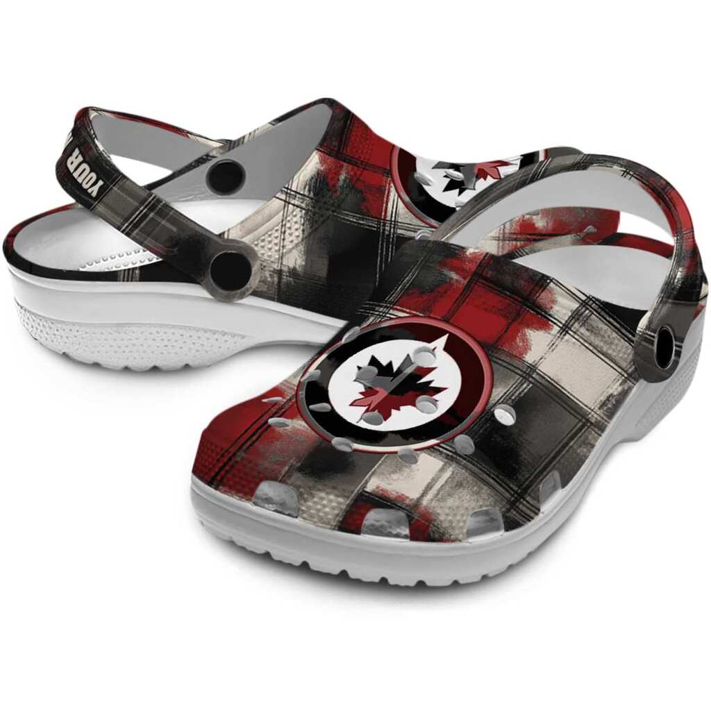 Personalized Winnipeg Jets Plaid Fusion ClogTVC1801894 - Image 3