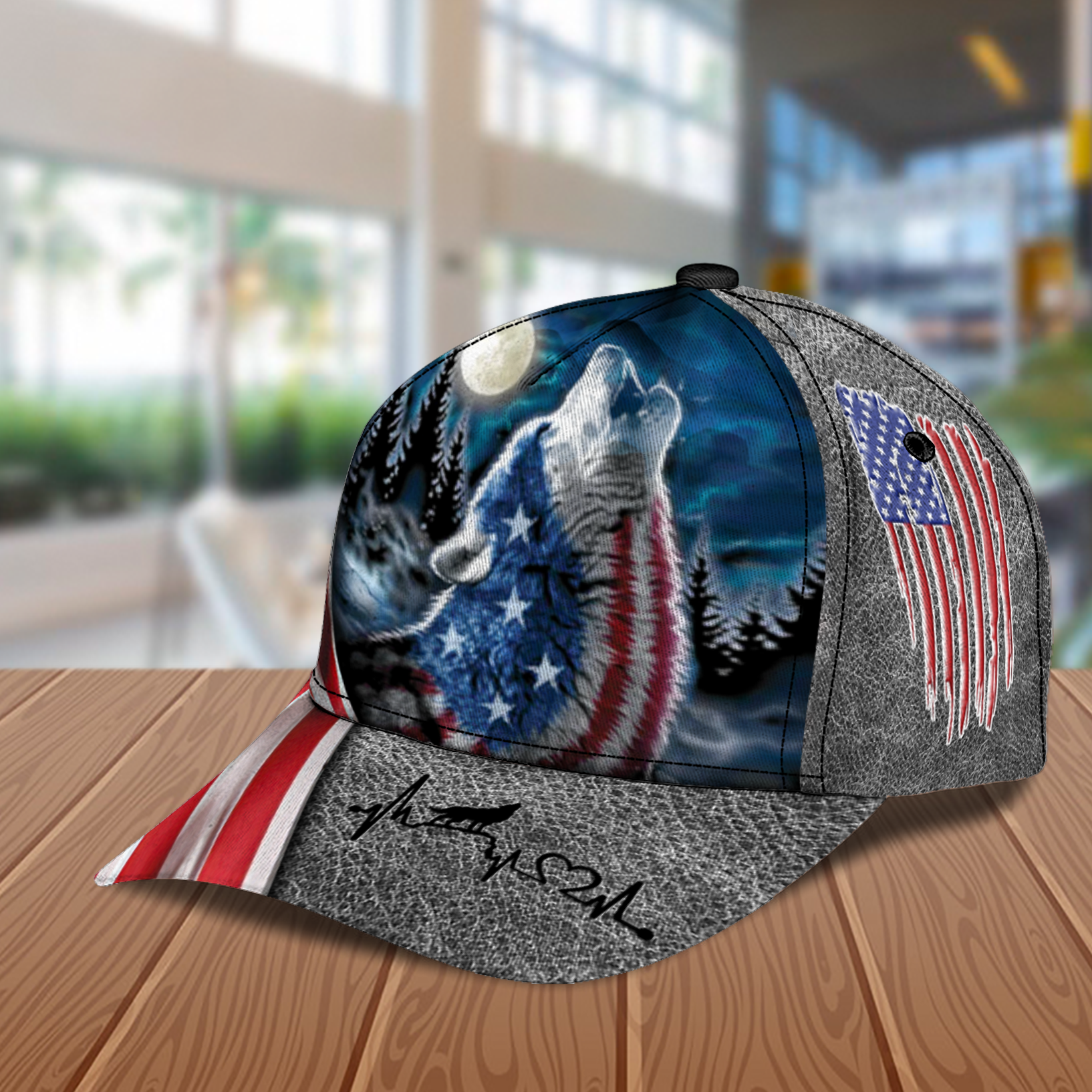 Personalized Wolf Classic Cap, Gift for Wolf Lovers Trucker Hats Custom Hats Gifts For Men & Women