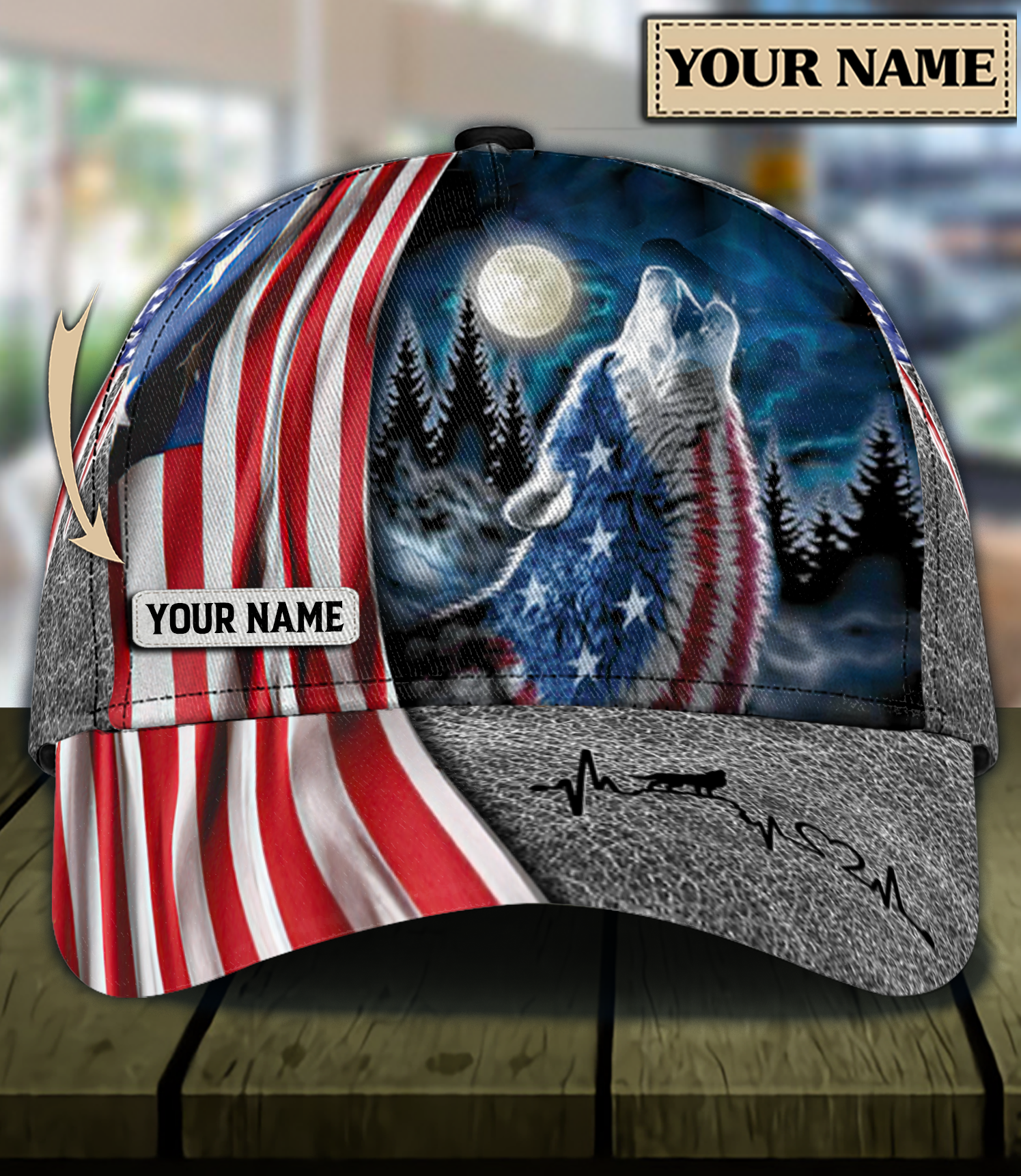 Personalized Wolf Classic Cap, Gift for Wolf Lovers Trucker Hats Custom Hats Gifts For Men & Women