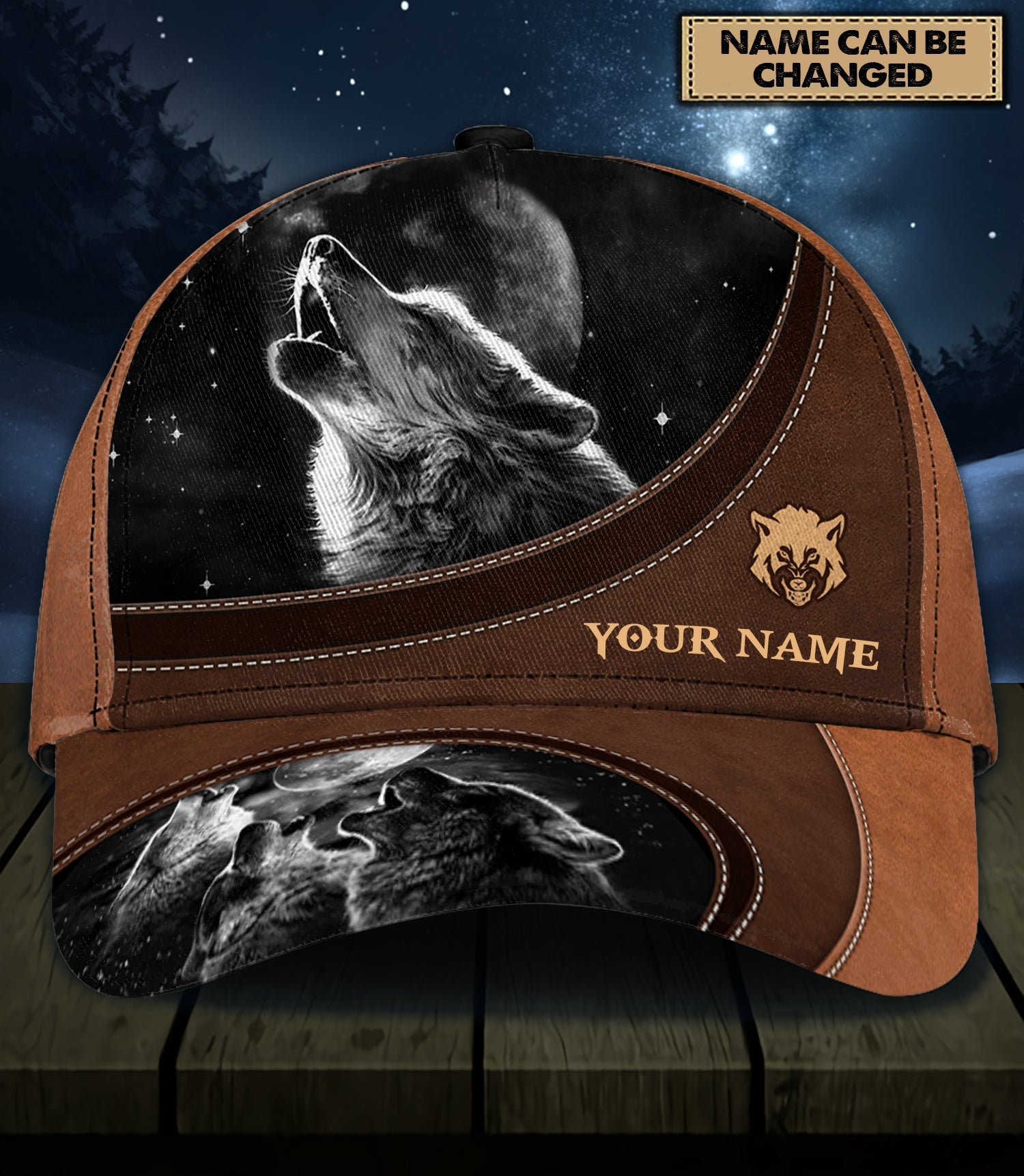 Personalized Wolf Classic Cap, Gift for Wolf Lovers Trucker Hats Custom Hats Gifts For Men & Women