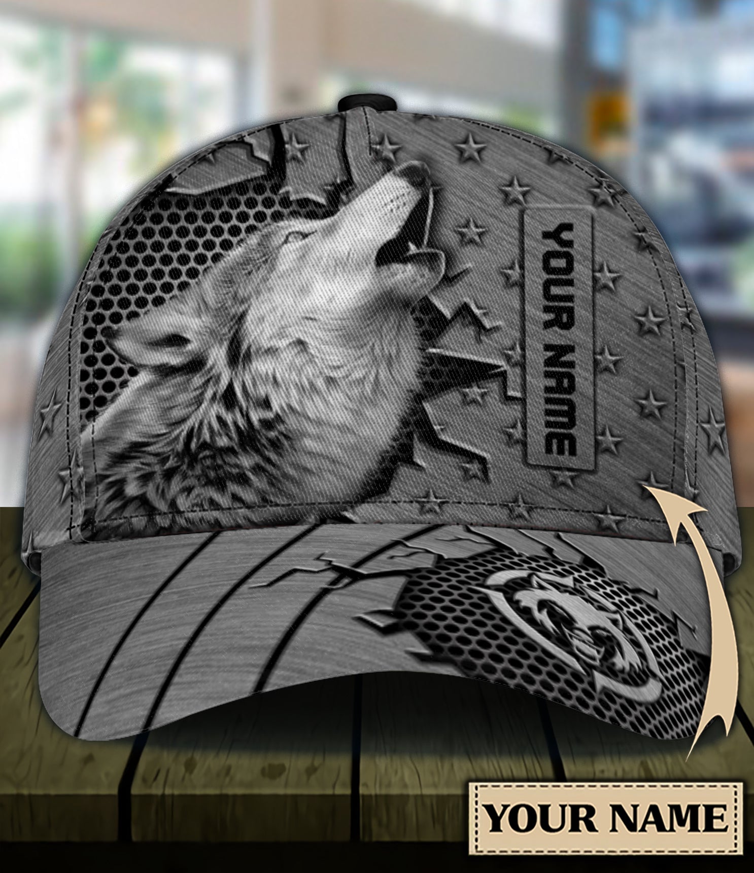 Personalized Wolf Classic Cap, Gift for Wolf Lovers Trucker Hats Custom Hats Gifts For Men & Women