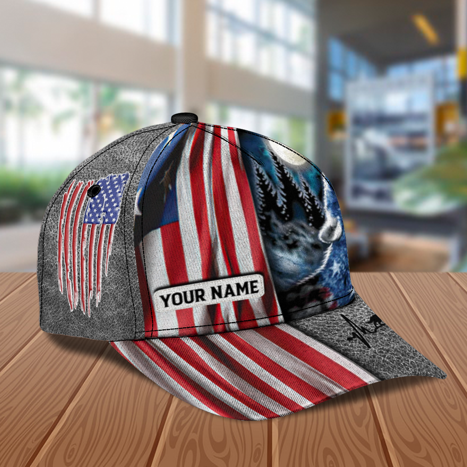 Personalized Wolf Classic Cap, Gift for Wolf Lovers Trucker Hats Custom Hats Gifts For Men & Women