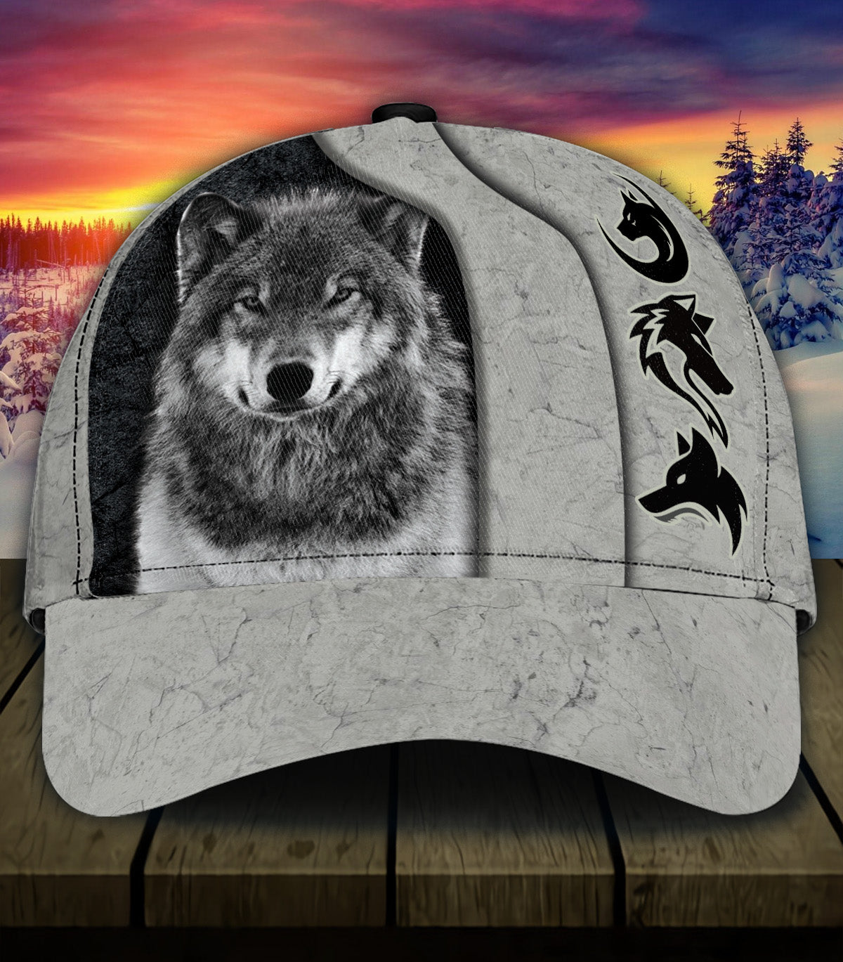 Personalized Wolf Classic Cap, Gift for Wolf Lovers Trucker Hats Custom Hats Gifts For Men & Women