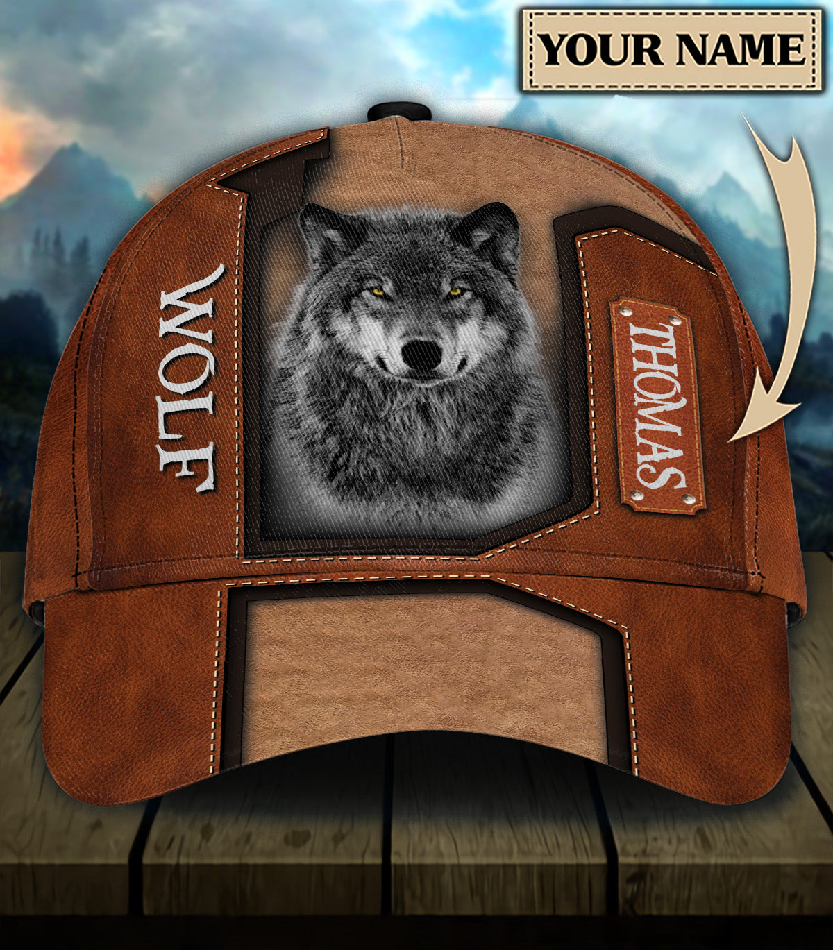Personalized Wolf Classic Cap, Gift for Wolf Lovers Trucker Hats Custom Hats Gifts For Men & Women