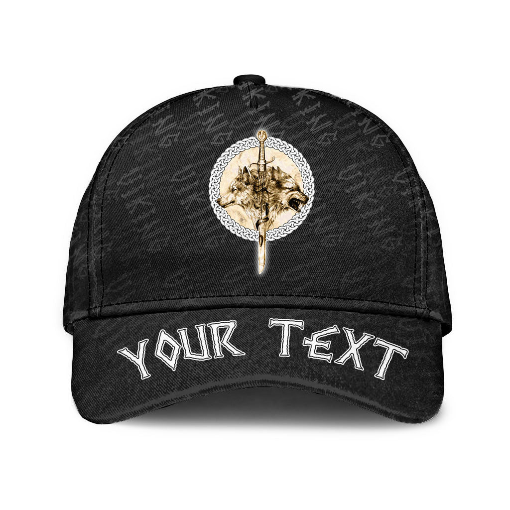 Personalized Wolf Tattoo In Traditional Celtic Style Classic Cap 3D Baseball Caps Trucker Hats Custom Hats Gifts For Men & Women