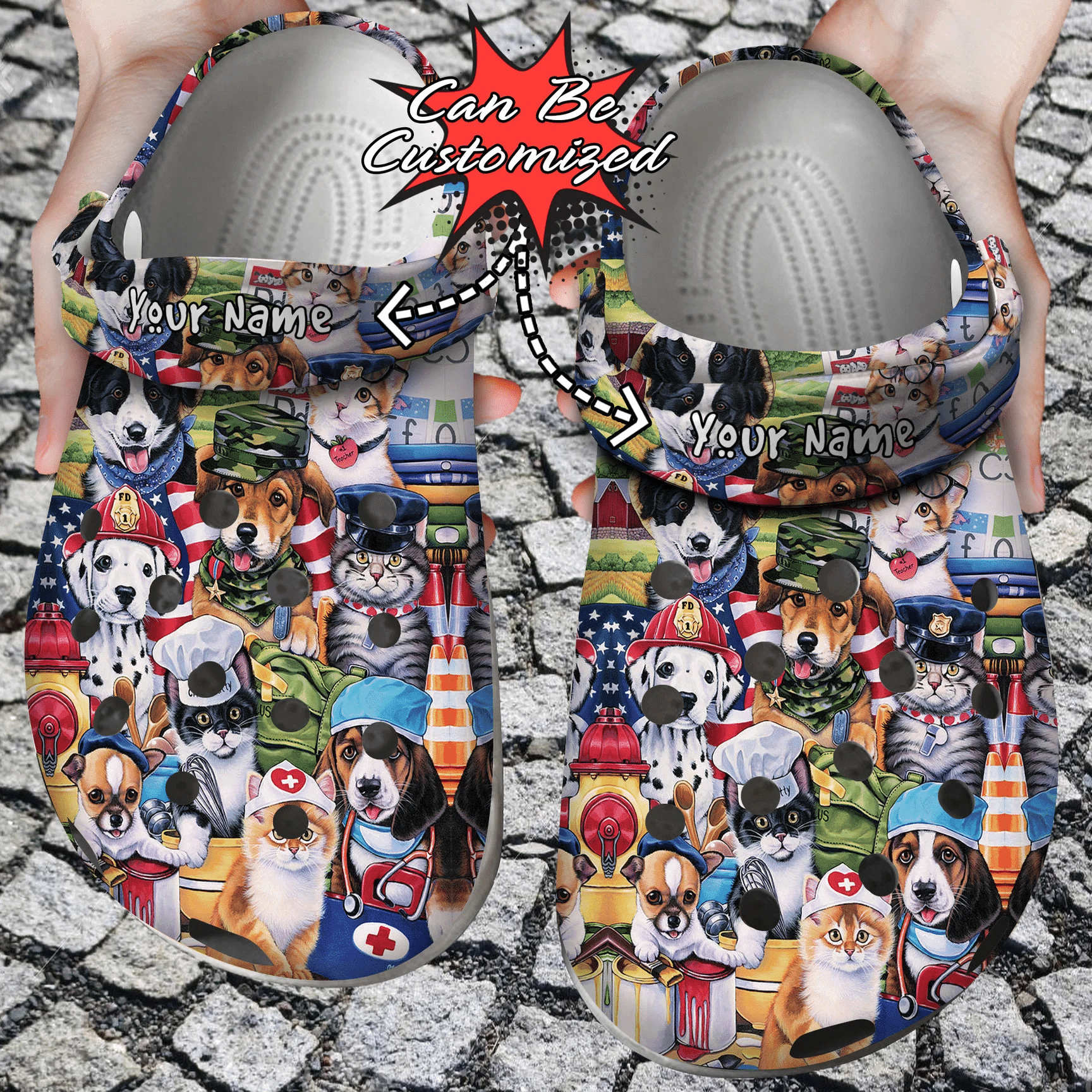 Personalized Working Paws clog Shoes Custom