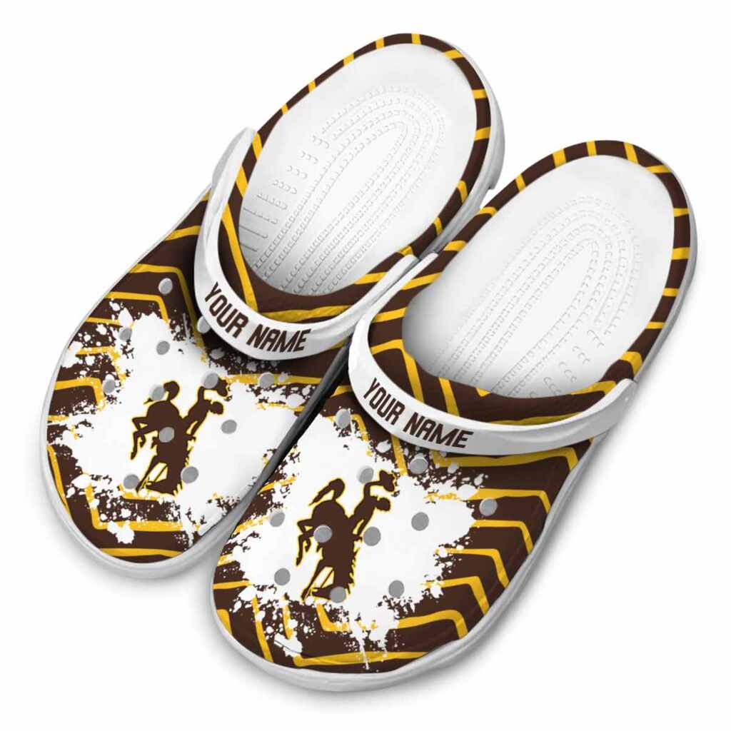 Personalized Wyoming Cowboys Zigzag Paint Burst ClogTVC1801797 - Image 4