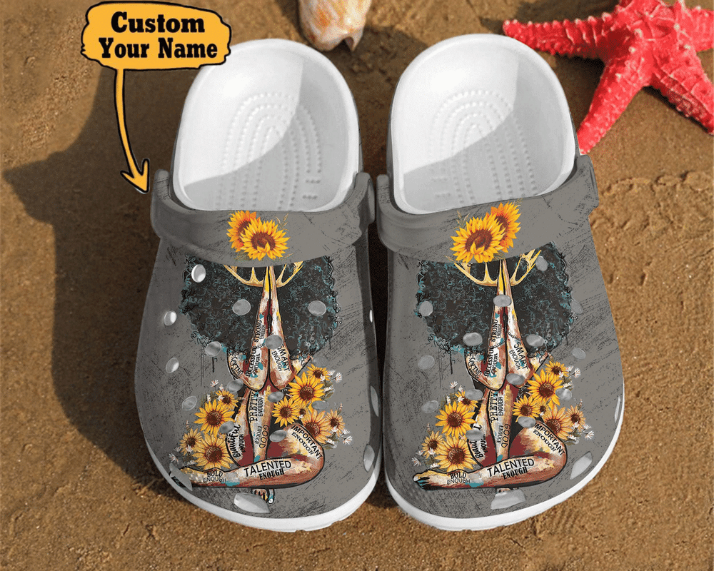 Personalized Yoga - Sunflower Crowned Girl Yoga Gift For Lovers Unisex Clog Shoes For Men And Women