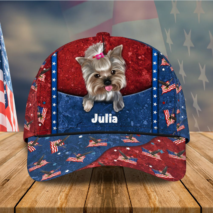 Personalized Yorkshire 3D Classic Cap, Dog Lover Hat, Custom Name, Dog Name for Men, Women, Yorkshire Lovers Trucker Hats Custom Hats Gifts For Men & Women