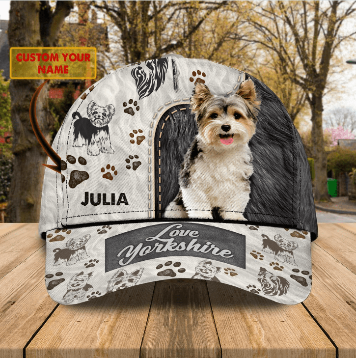 Personalized Yorkshire 3D Classic Cap, Dog Lover Hat, Custom Name, Dog Name for Men, Women, Yorkshire Lovers Trucker Hats Custom Hats Gifts For Men & Women