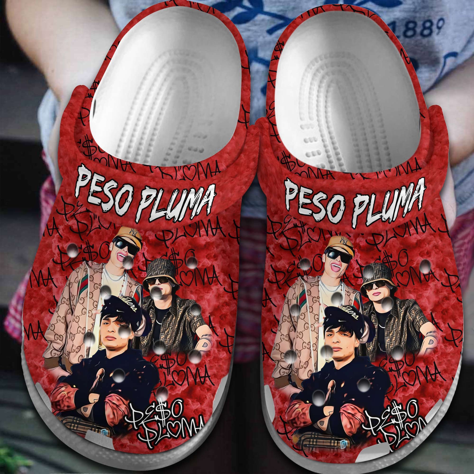 Peso Pluma Singer Music Crocs Crocband Clogs Shoes Comfortable For Men Women and Kids