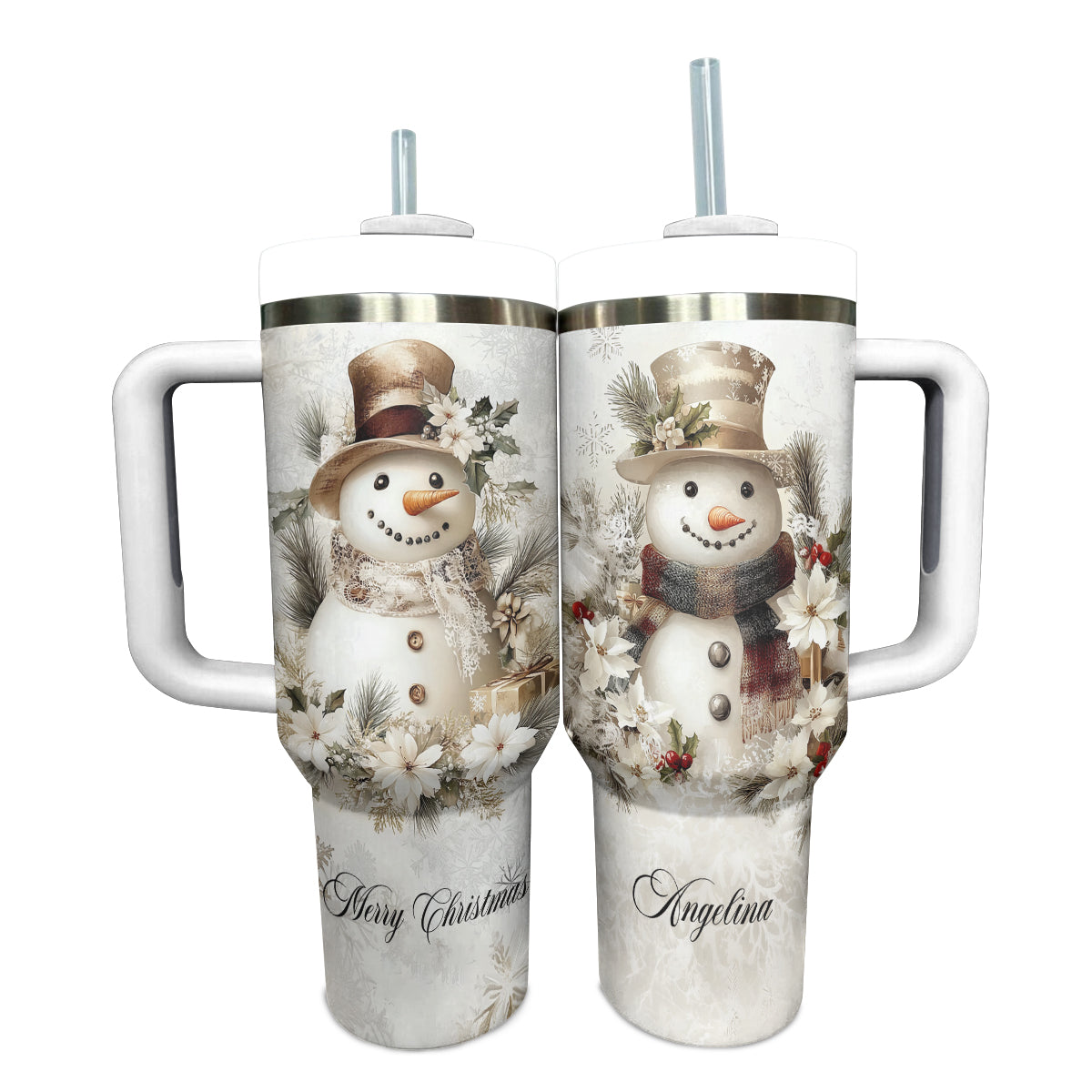 Pesonalized Yellow Snowman Christmas Custom Stanley Cup 40 oz 30 oz Tumbler With HandleTVC2301491