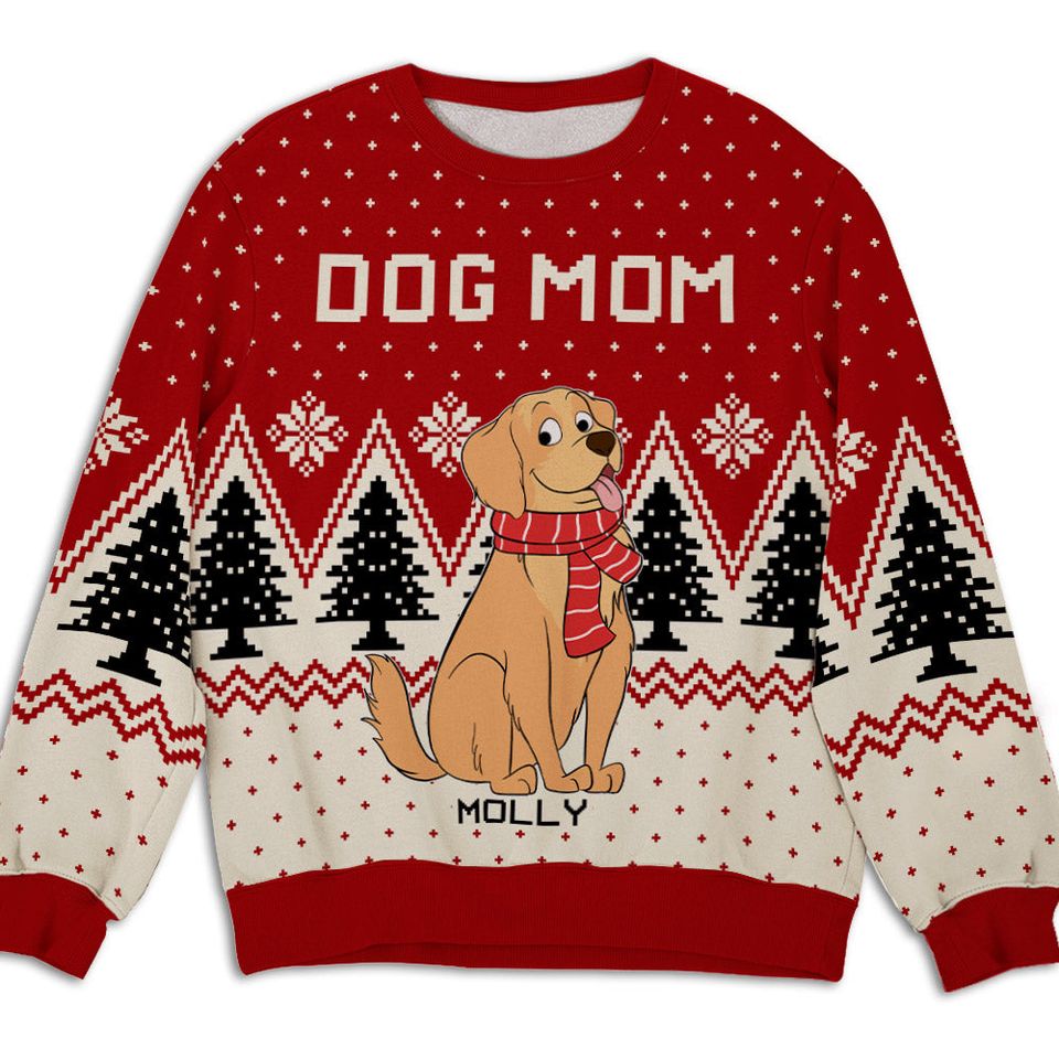 Pet Parents Custom Pet Lover Personalized Christmas Forest Ugly Sweatshirt