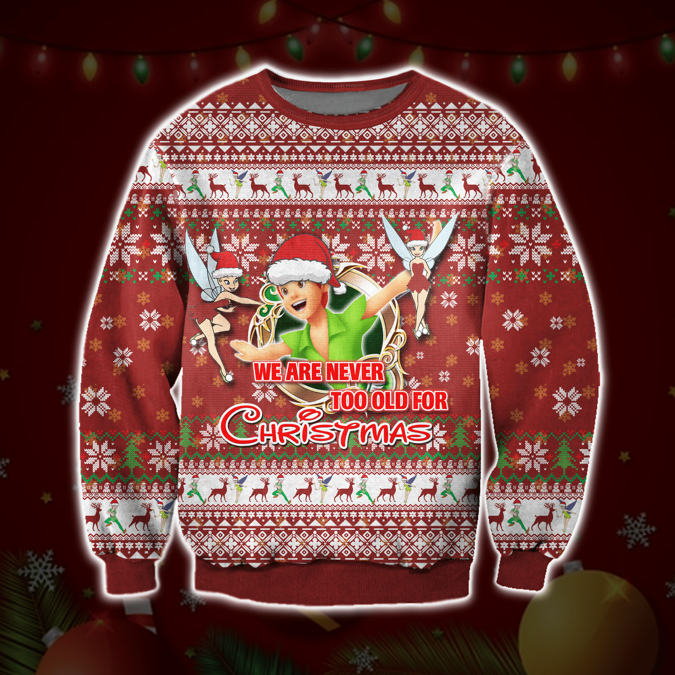 Peter Pan Ugly Christmas Sweater Adult 3D Funny Matching for family
