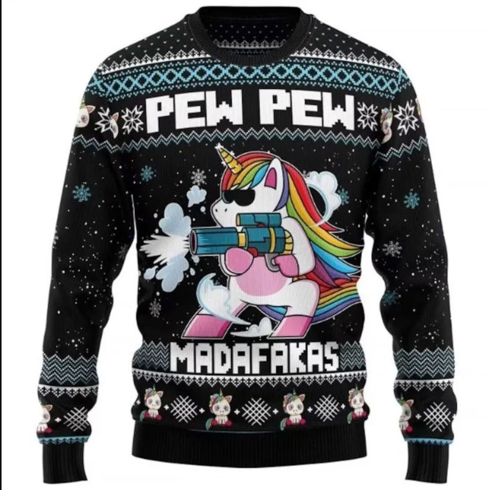 Pew Pew Ugly Christmas Sweater 2023