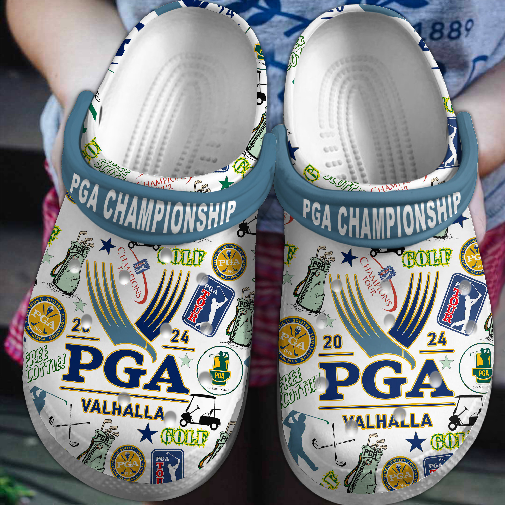 PGA Championship Sport Crocs Crocband Clogs Shoes Comfortable For Men Women and Kids
