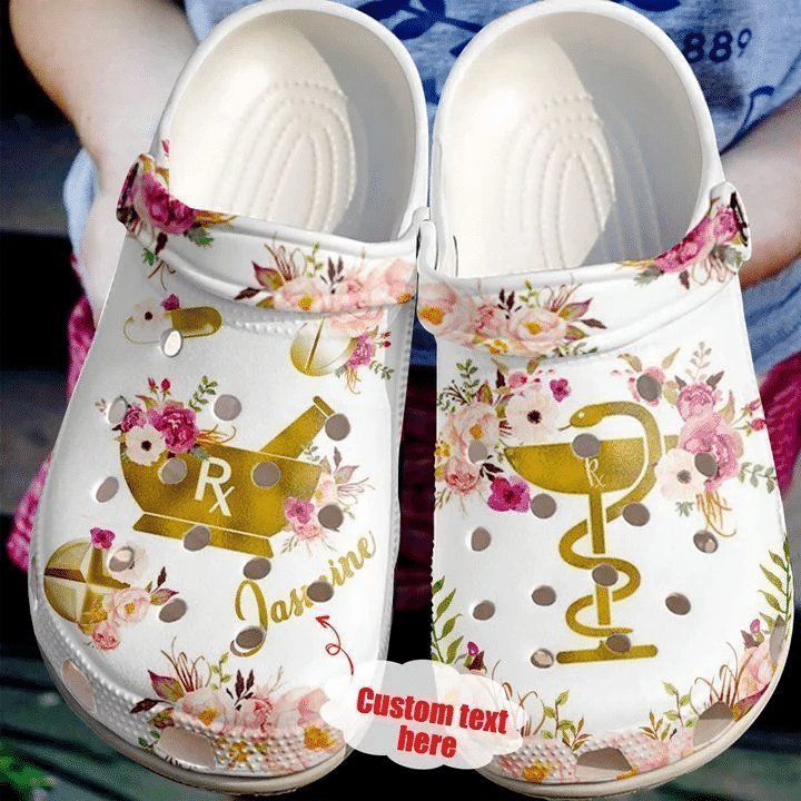 Pharmacist Personalized Floral Classic Clogs Shoes