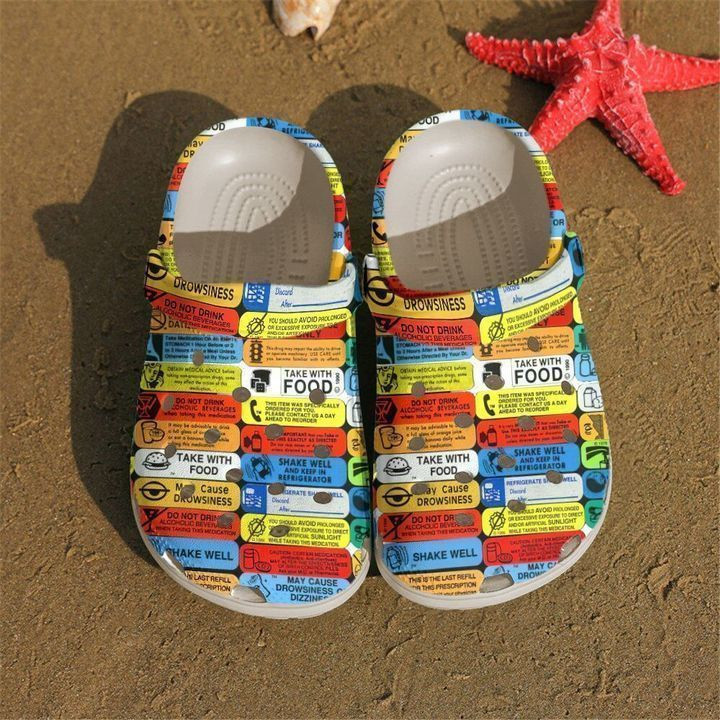 Pharmacy Labels Classic Clogs Shoes