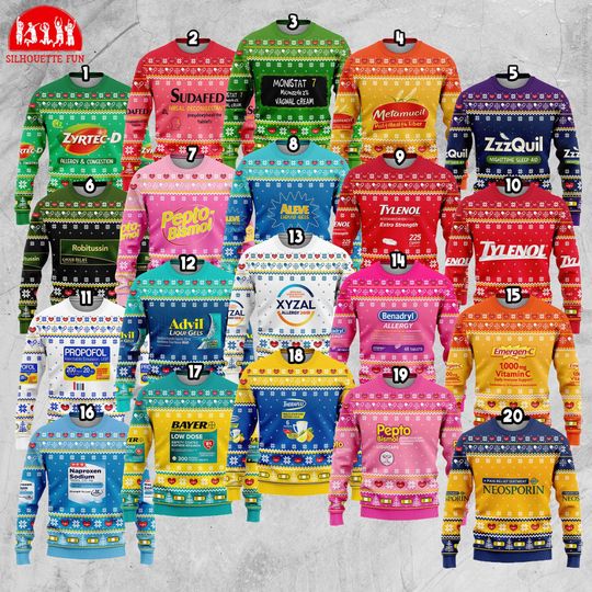 Pharmacy Ugly Christmas Sweater, Nurse Christmas Ugly Sweater, Family Xmas Group Sweater - Image 7