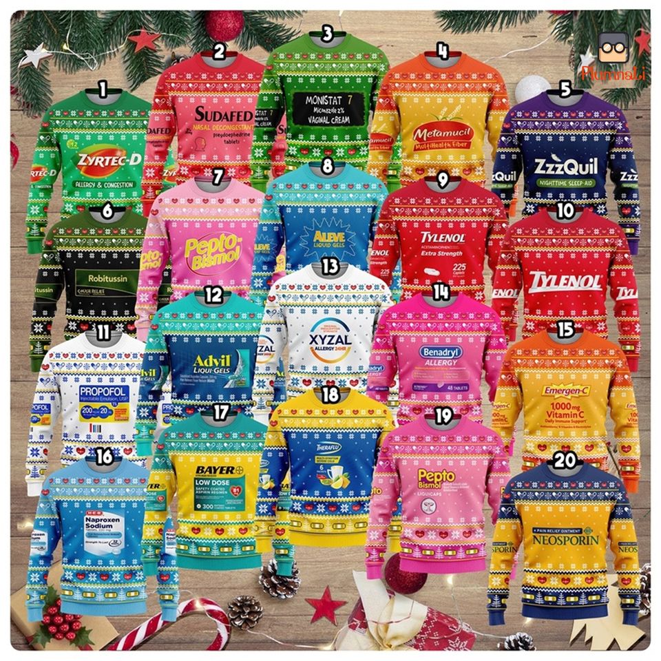 Pharmacy Ugly Christmas Sweater, Nurse Christmas Ugly Sweater, Matching Family - Image 2