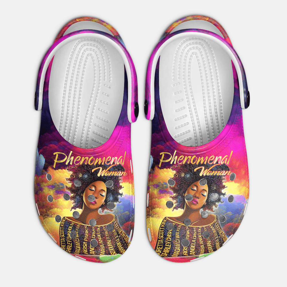 Phenomenal Woman Art African American Classic Clogs Shoes