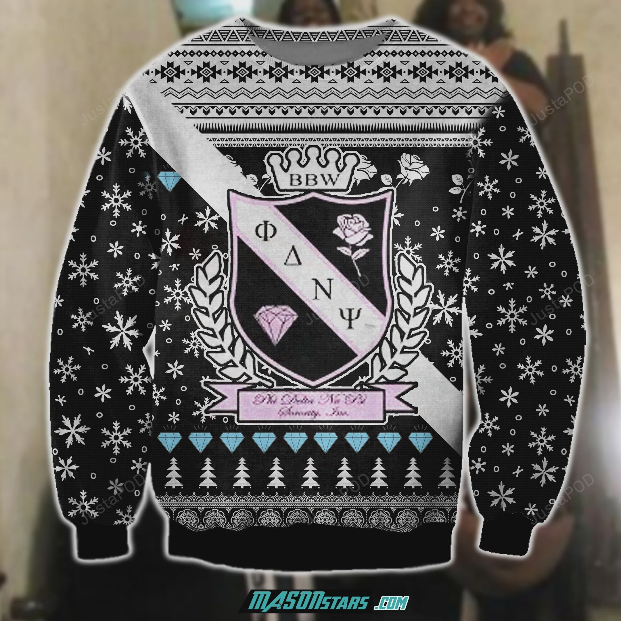 Phi Delta Nu 3D Print Ugly Christmas Sweater Adult 3D Funny Matching for family