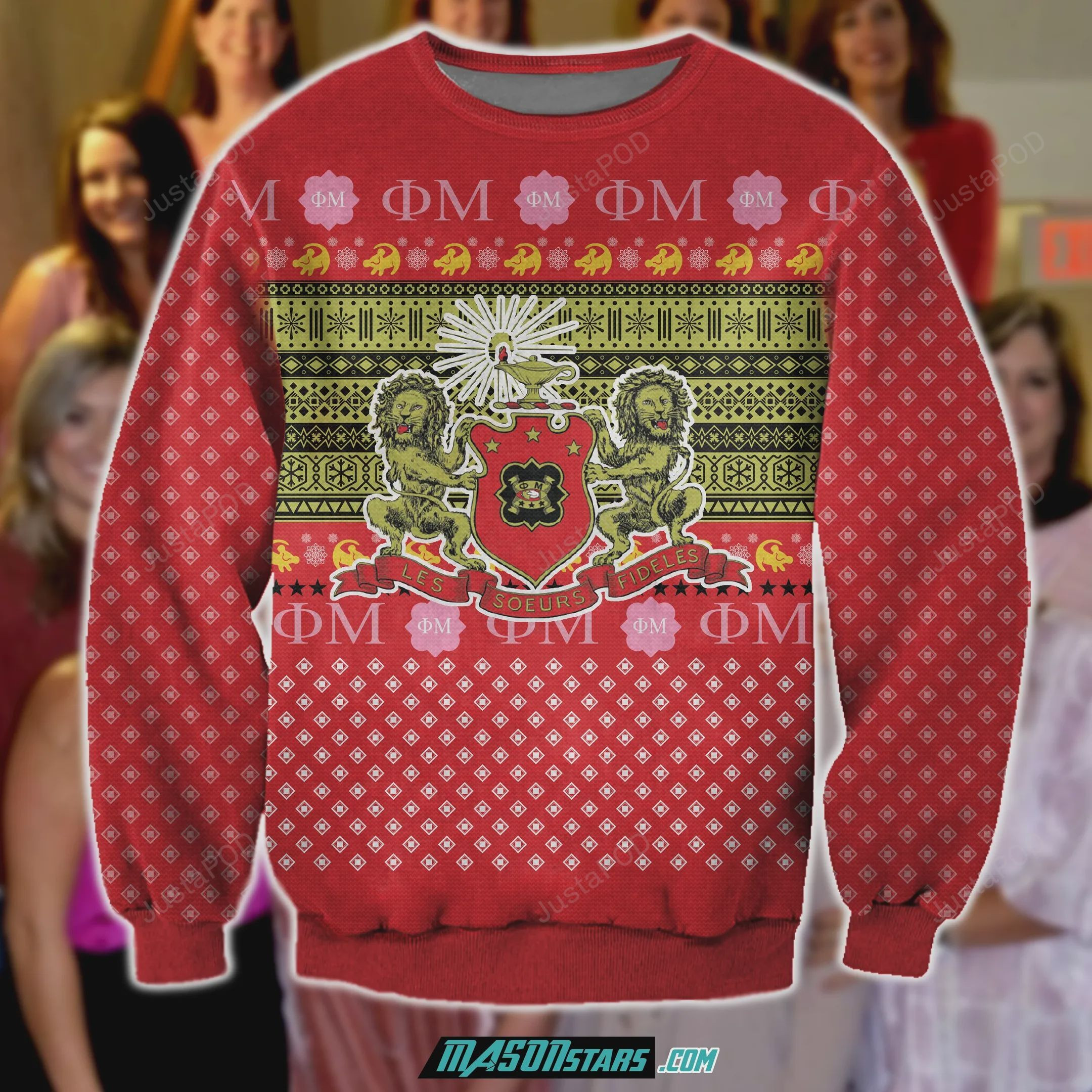 Phi Mu 3D Print Knitting Pattern Ugly Christmas Sweater Adult 3D Funny Matching for family