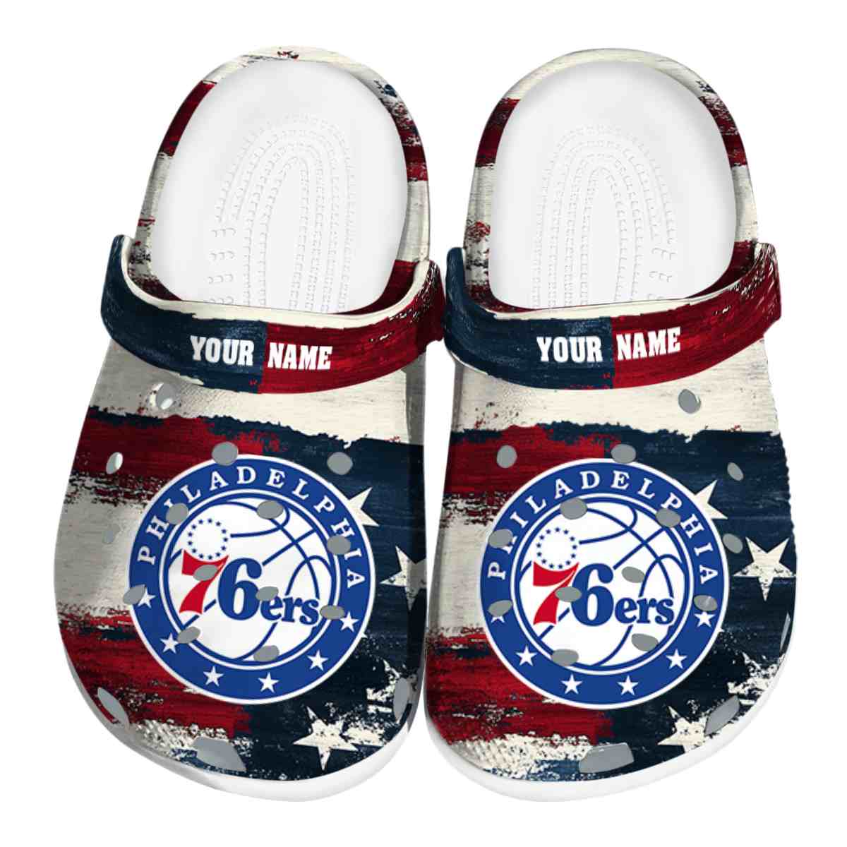 Philadelphia 76ers NBA Sport Crocs Crocband Clogs Shoes Comfortable For Men Women and Kids