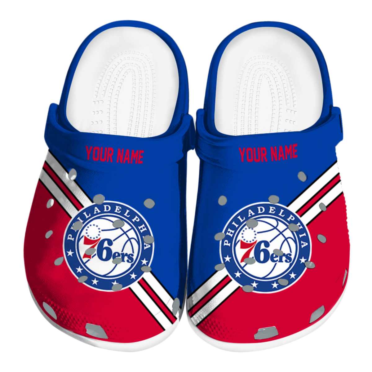 Philadelphia 76ers NBA Sport Crocs Crocband Clogs Shoes Comfortable For Men Women and Kids