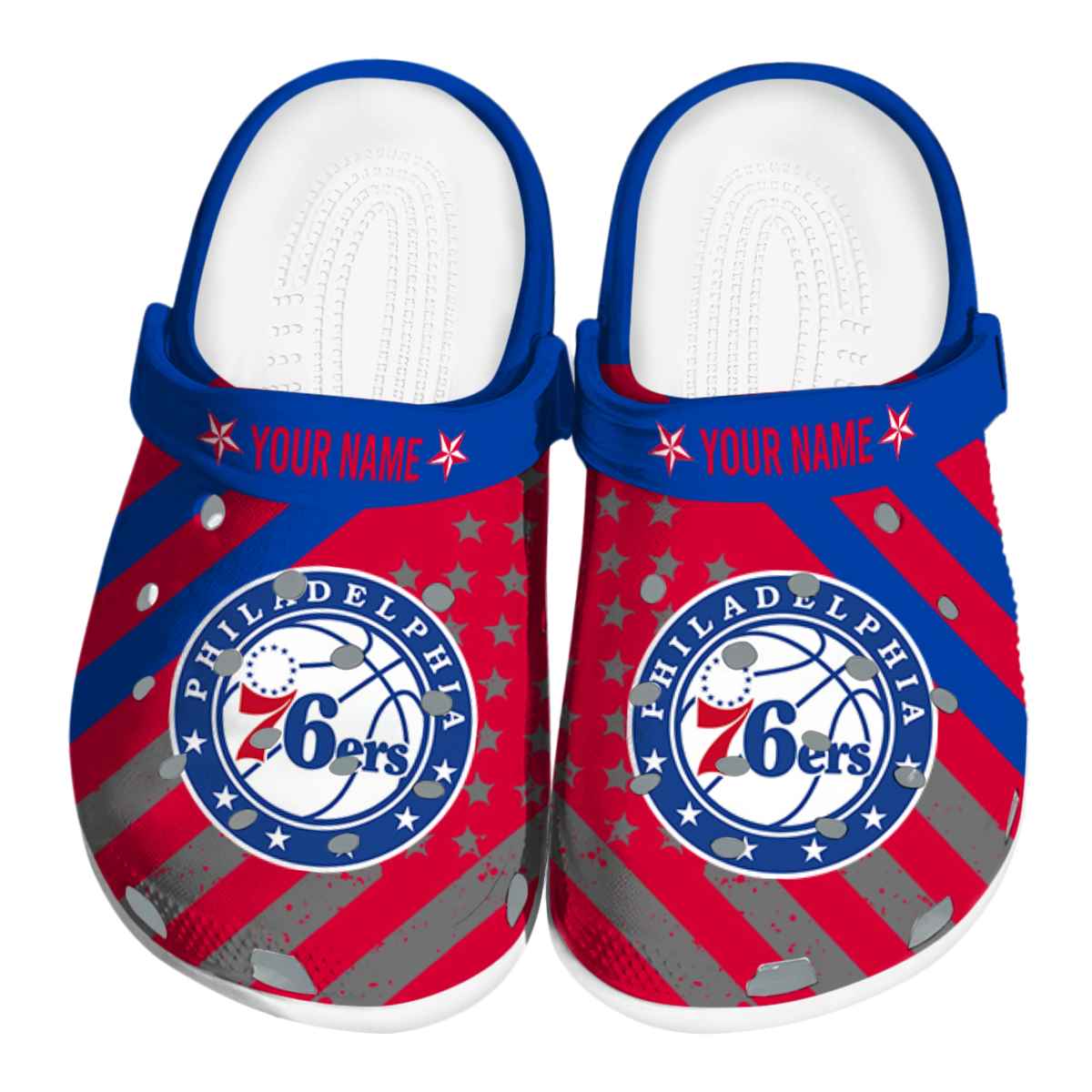 Philadelphia 76ers NBA Sport Crocs Crocband Clogs Shoes Comfortable For Men Women and Kids