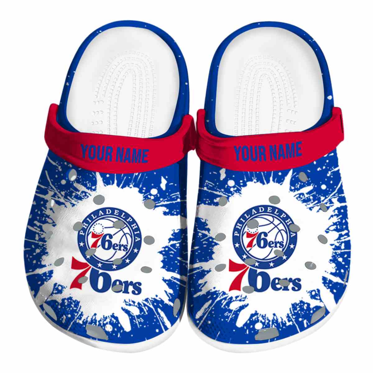 Philadelphia 76ers NBA Sport Crocs Crocband Clogs Shoes Comfortable For Men Women and Kids