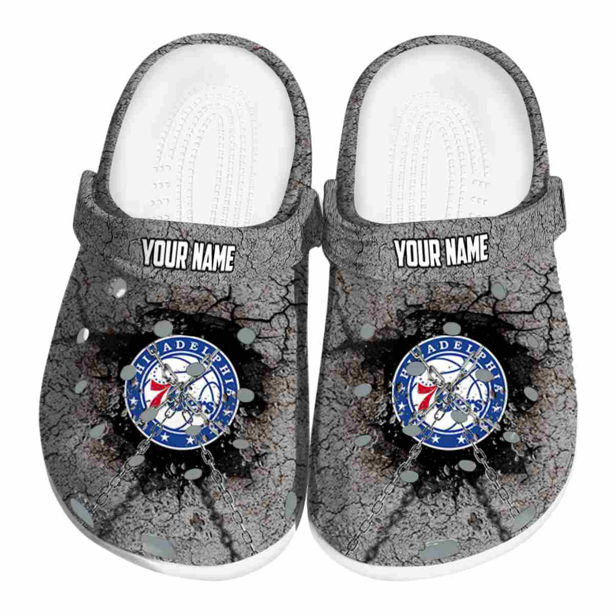 Philadelphia 76ers NBA Sport Crocs Crocband Clogs Shoes Comfortable For Men Women and Kids