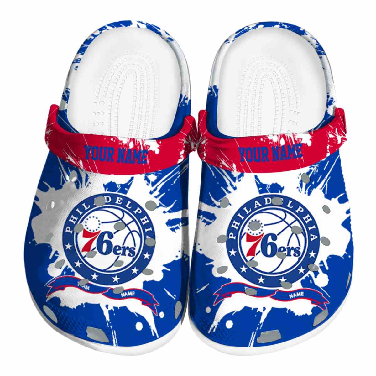 Philadelphia 76ers NBA Sport Crocs Crocband Clogs Shoes Comfortable For Men Women and Kids