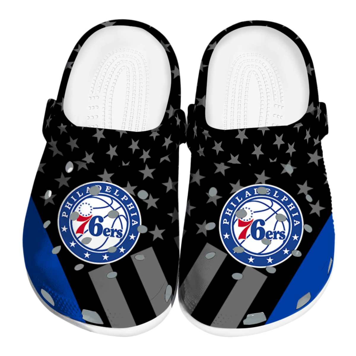 Philadelphia 76ers NBA Sport Crocs Crocband Clogs Shoes Comfortable For Men Women and Kids