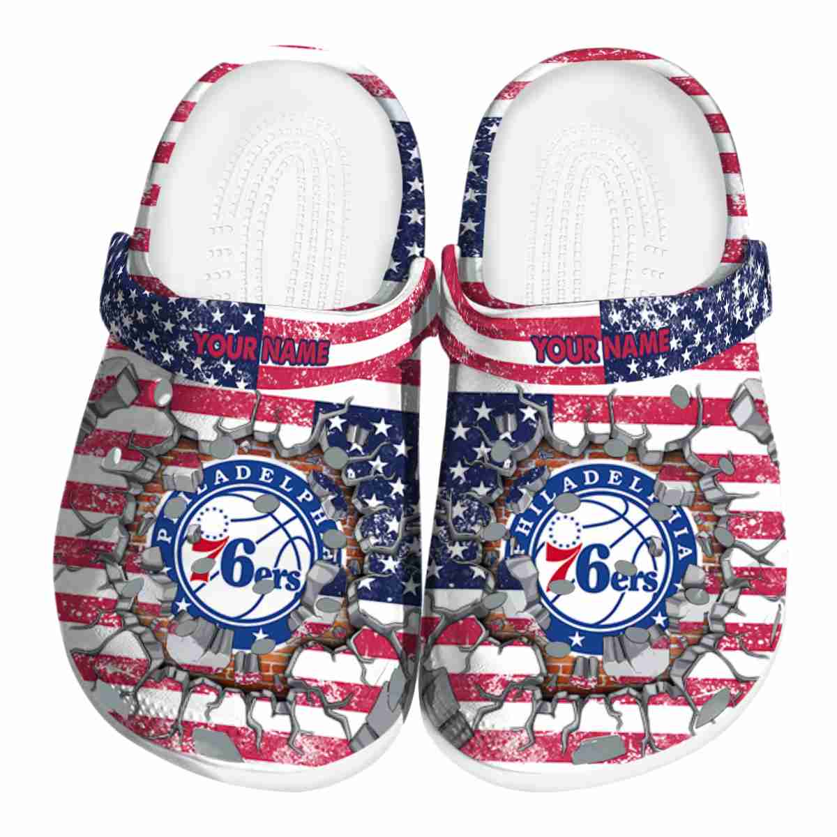 Philadelphia 76ers NBA Sport Crocs Crocband Clogs Shoes Comfortable For Men Women and Kids