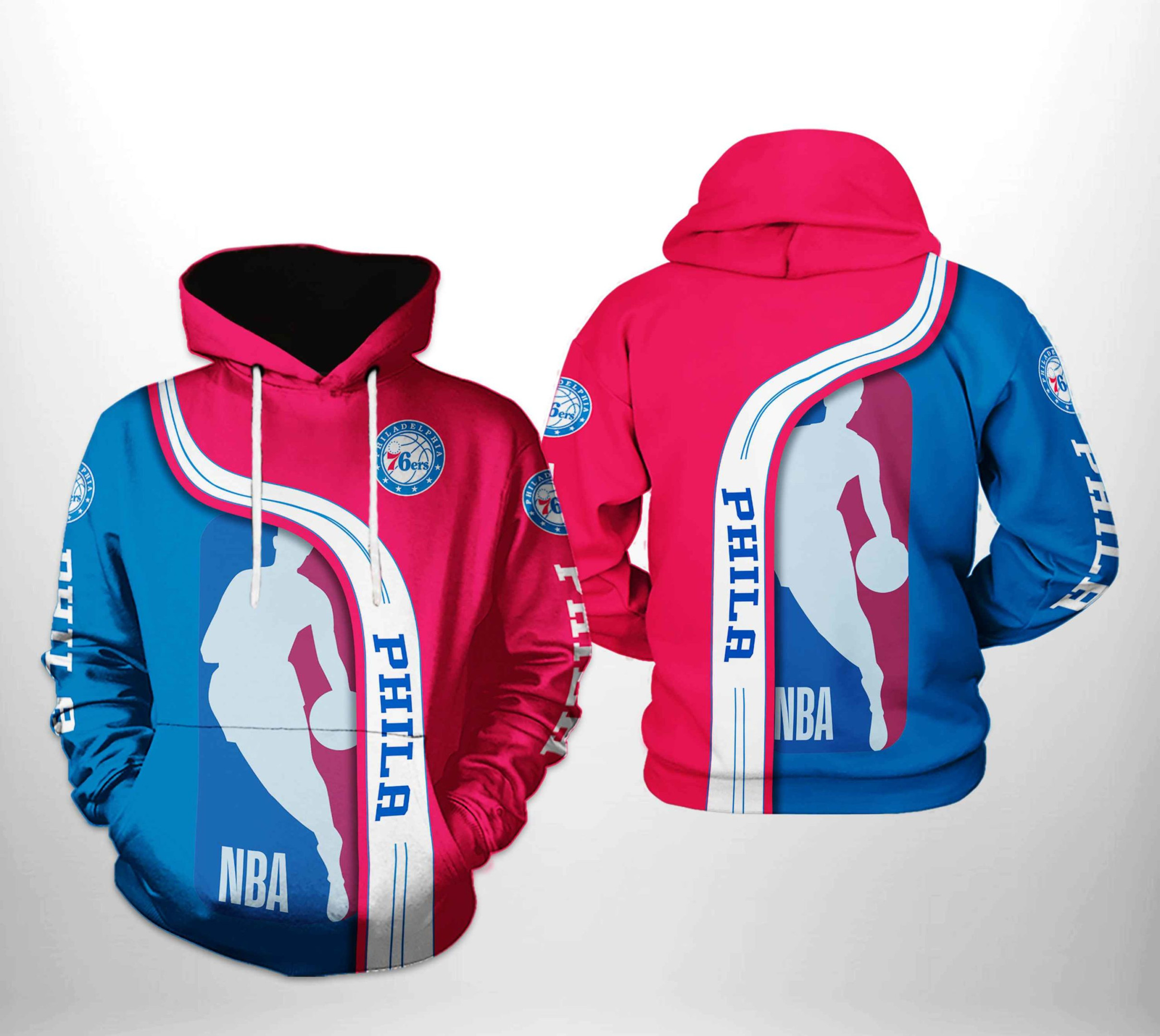 Philadelphia 76Ers NBA Team 3D All Over Print Hoodie, Zip Hoodie