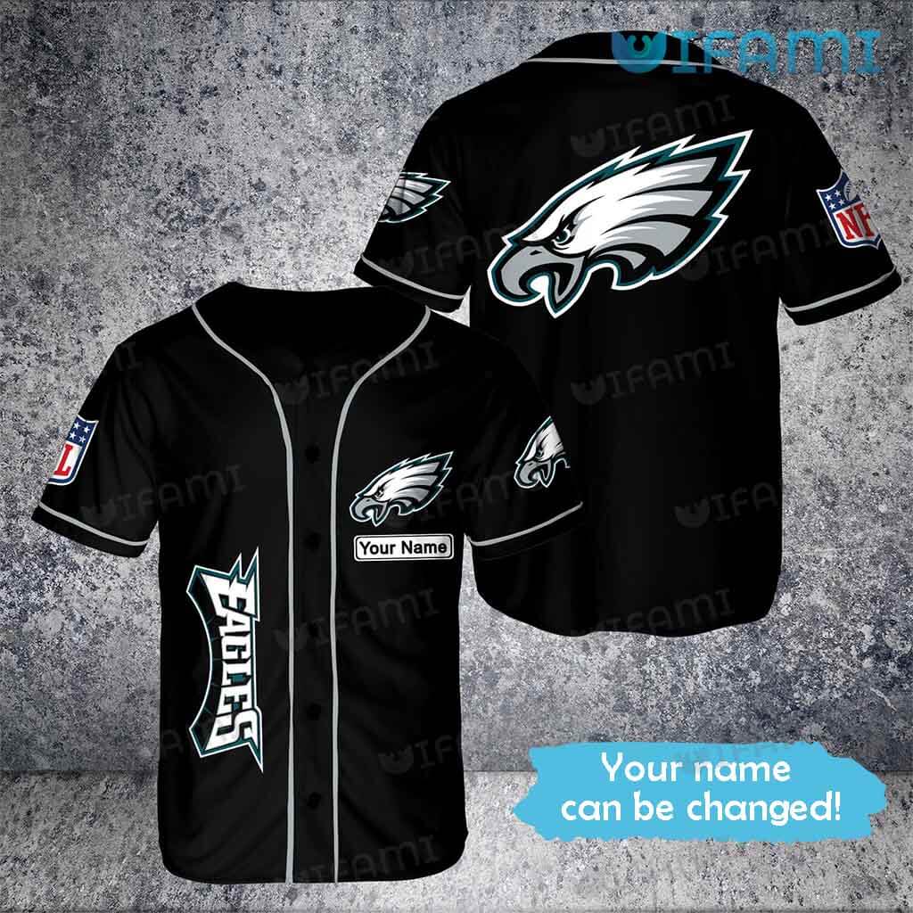 Philadelphia Eagles Baseball Jersey Black Aop Custom Eagles Gift